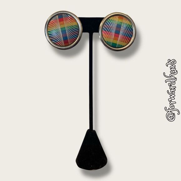 Bundle Sale 3 for $15 | Colorful Round Metal Earrings - Picture 3 of 9